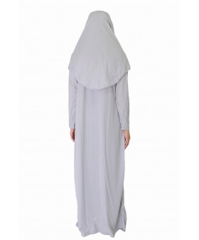 Açık Gri Fermuarsız Model Namaz Elbisesi