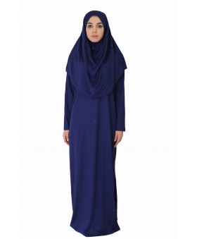 Açık Lacivert Fermuarsız Model Namaz Elbisesi