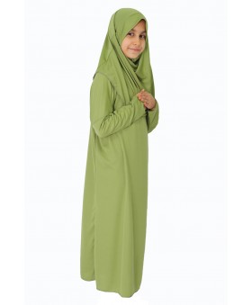 Fıstık Yeşili Namaz Elbisesi FERMUARLI