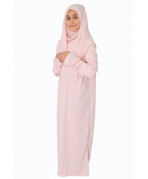 Toz Pembe Namaz Elbisesi FERMUARSIZ