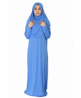 Gök Mavisi Namaz Elbisesi FERMUARSIZ