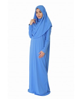 Gök Mavisi Namaz Elbisesi FERMUARSIZ