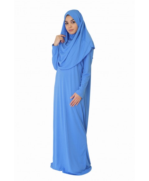 Gök Mavisi Namaz Elbisesi FERMUARSIZ