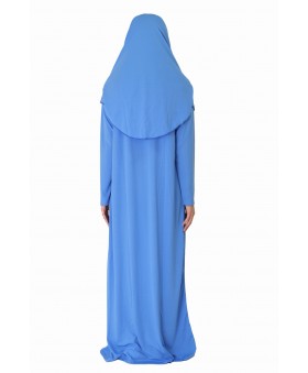 Gök Mavisi Namaz Elbisesi FERMUARLI