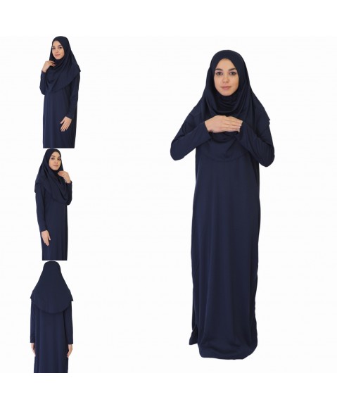 Koyu Lacivert Namaz Elbisesi FERMUARSIZ