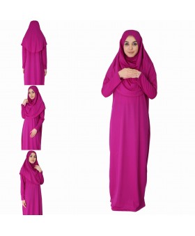 Açık Mor Fermuarsız Model Namaz Elbisesi