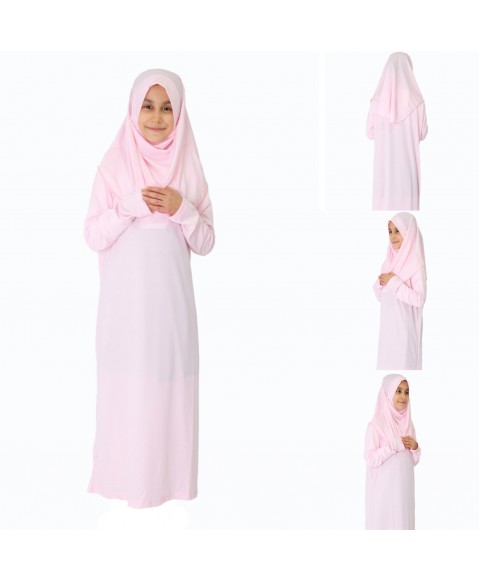 Toz Pembe Namaz Elbisesi FERMUARSIZ