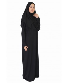 Siyah Fermuarsız Model Namaz Elbisesi
