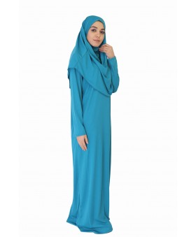 Turkuaz Namaz Elbisesi FERMUARSIZ