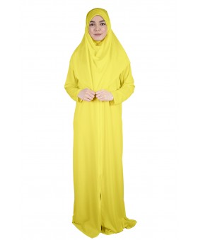 Sarı Namaz Elbisesi ÇOCUK FERMUARLI