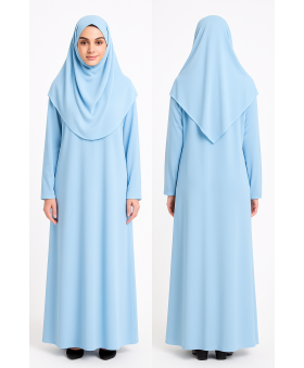 Bebe Mavisi Fermuarsız Model Namaz Elbisesi