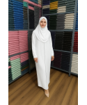 Beyaz Fermuarlı Model Namaz Elbisesi