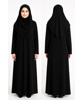 Siyah Fermuarsız Model Namaz Elbisesi