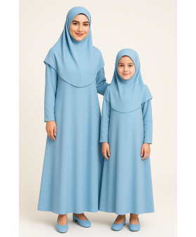 Bebe Mavisi Fermuarsız Model Namaz Elbisesi