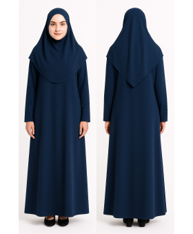 Açık Lacivert Fermuarsız Model Namaz Elbisesi