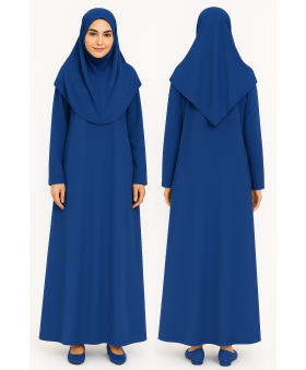 Mavi Fermuarsız Model Namaz Elbisesi