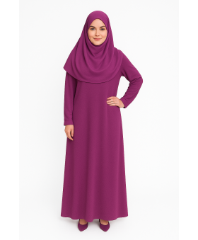 Açık Mor Fermuarlı Model Namaz Elbisesi