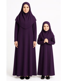 Koyu Mor Fermuarsız Model Namaz Elbisesi
