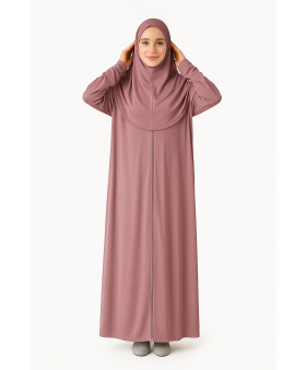 Gül Kurusu Fermuarlı Model Namaz Elbisesi