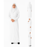 Beyaz Fermuarlı Model Namaz Elbisesi