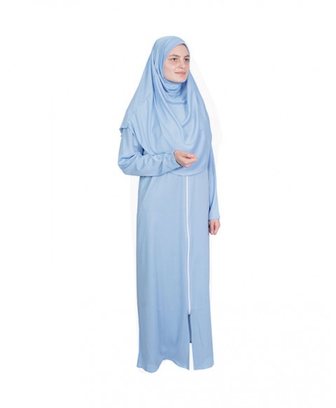 Bebe Mavisi Fermuarlı Model Namaz Elbisesi