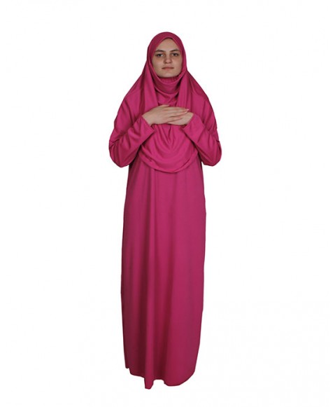 Fuşya Namaz Elbisesi FERMUARSIZ